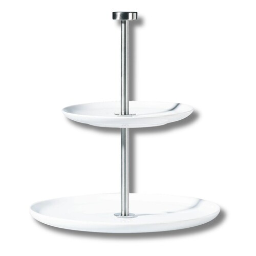 serviteur &agrave; 2 &eacute;tages d. 21 cm, 26,5 cm, h. 23,5 cm