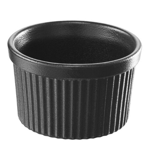 Set de 12 fc souffle individuel 8,2cm 16cl noir effet fonte