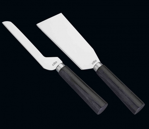 Set de 2 couteaux &agrave; fromage &agrave; p&acirc;te dur et &agrave; p&acirc;te molle Sicilia marque Cilio