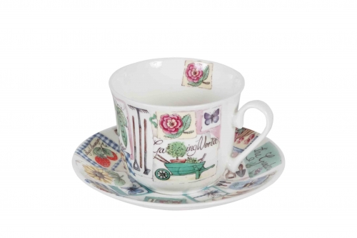 Set de 2 Tasses & soucoupes Petit D&eacute;jeuner  'My Garden'