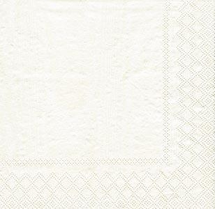 Set de 20 serviettes en papier grand mod&egrave;le 'Moir&eacute;e Ivoire' taille Dinner
