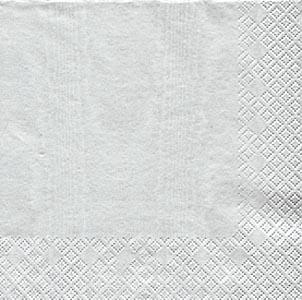 Set de 20 serviettes grand mod&egrave;le papier ARGENT 40cm X 40cm