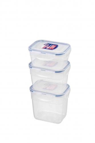Set de 3 boites Lock & Lock rectangulaires hautes (1 L/0,8 L/0,5 L) - HPL313SF03