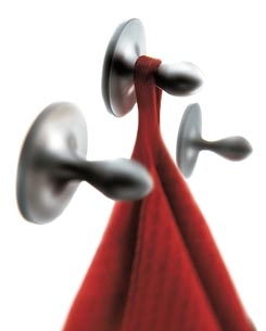 Set de 3 crochets inox brosse autocollants