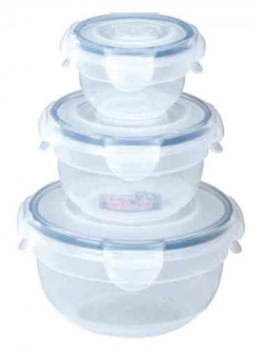 Set de 3 mini-bols Lock & Lock ronds (0,85 L/0,48 L/ 0,25 L) - HSM944SF03