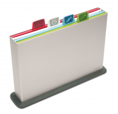 Set de 4 planches &agrave; d&eacute;couper argent petit mod&egrave;le Joseph Joseph