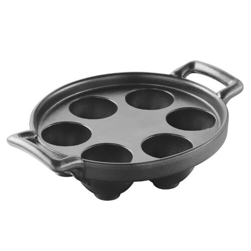 Set de 6 bc plat a escargots 6 trous noir effet fonte