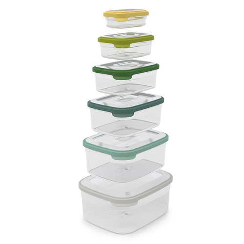 Set de 6 bo&icirc;tes herm&eacute;tiques encastrables  de 230 ml, 540ml, 1.1 l, 1.85 l, 3 l &