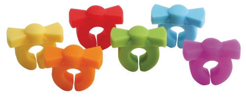 Set de 6 marque-verres 'Noeud Papillon' couleurs assorties