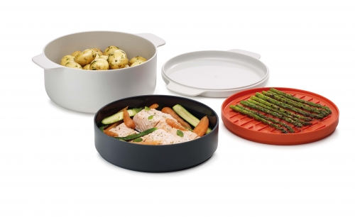 Set de cuisson micro-ondes 4 pi&egrave;ces empilable