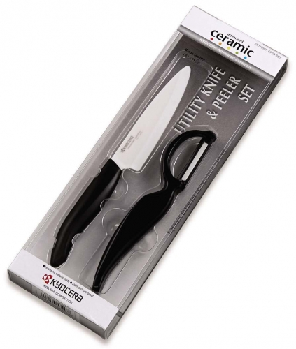 Set kyoc&eacute;ra 'Starter' noir compos&eacute; d'un couteau lame blanche 11  cm avec manche