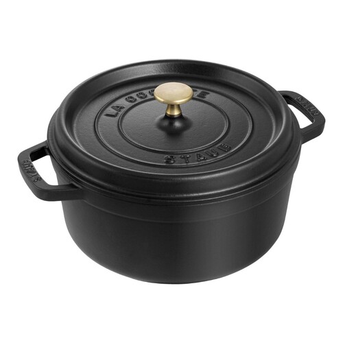 Staub Cocotte fonte ronde 26 cm 5,25 L  Noir mat