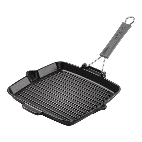 Staub Gril fonte carr&eacute; 24 cm 0,84 L  Noir mat