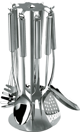 Support &agrave; ustensiles tournant sur socle 8 positions TCSTS8