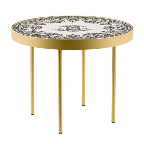 Table Basse dore monogrammes depareillees