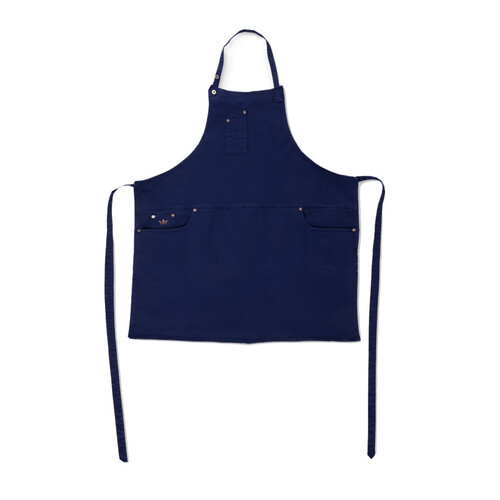 Tablier 5 poches femme en coton - bleu nuit