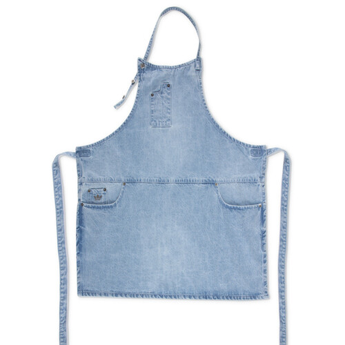 Tablier 5 poches femme en coton - denim bleu