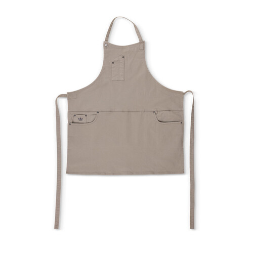 Tablier 5 poches femme en coton - gris vert