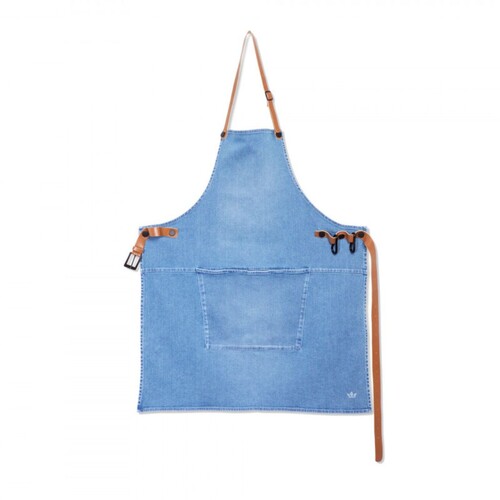 Tablier bbq en coton - denim bleu