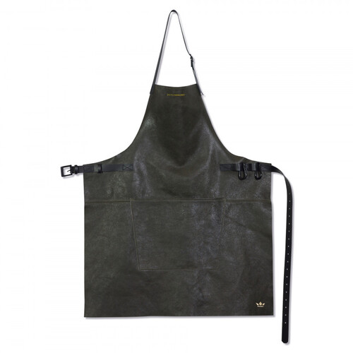 Tablier bbq en cuir - vintage gris