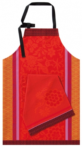 Tablier Esterel Gariguette Le Jacquard Fran&ccedil;ais 100% coton 90 x 96 cm