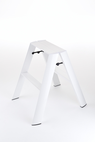 Tabouret Escabeau blanc en aluminium 2 marches