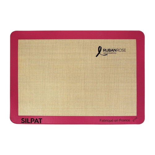 Tapis de cuisson en silicone 42x 29,5 cm RUBAN ROSE