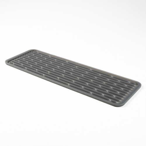 Tapis De Séchage Silicone Extra-large 101x71 Cm - Pour Plan De Travail Ou évier - Bord Surélevé Antidérapant - Gris