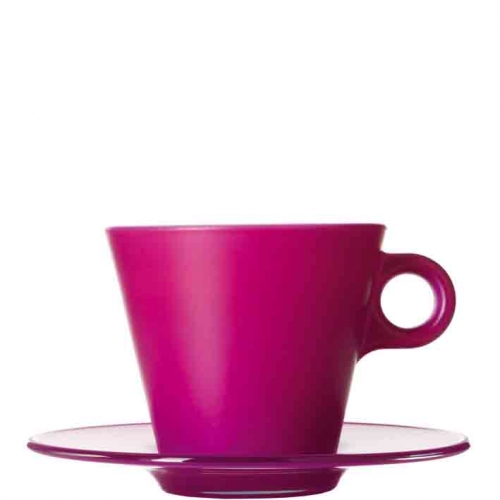 Tasse cappucino avec soucoupe en verre lilas Ooh! Magico