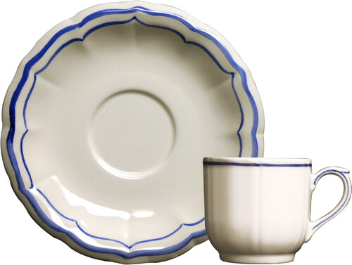 Tasse & Soucoupe Caf&eacute; Jumbo Filet Bleu