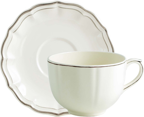Tasse & Soucoupe Déjeuner Jumbo Filet Taupe