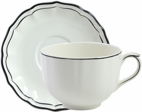 Tasse & soucoupe jumbo FILET MANGANESE