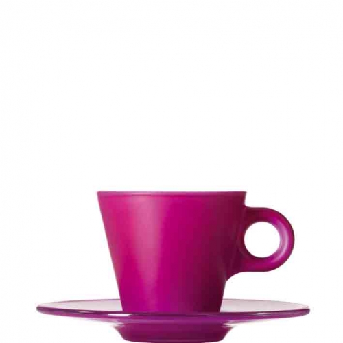 Tasse expresso avec soucoupe en verre lilas Ooh! Magico