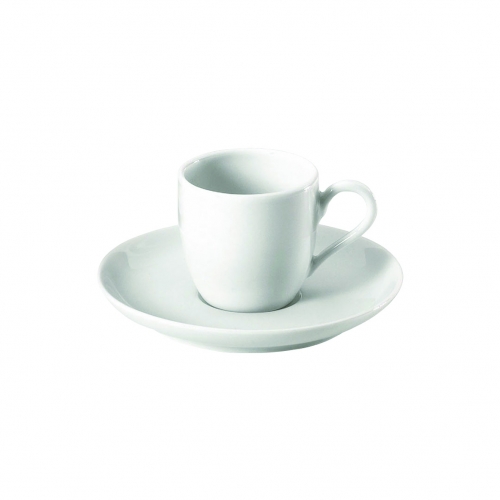 Tasse & soucoupe café 9 cl en porcelaine blanche 'Cecil' de Pillivuyt