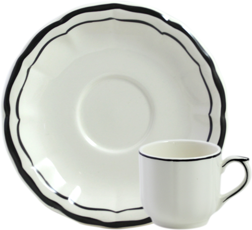 Tasses & soucoupes café FILET MANGANESE