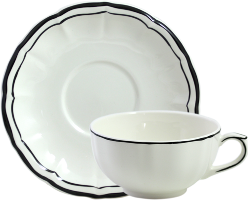 Tasses & soucoupes d&eacute;jeuner FILET MANGANESE