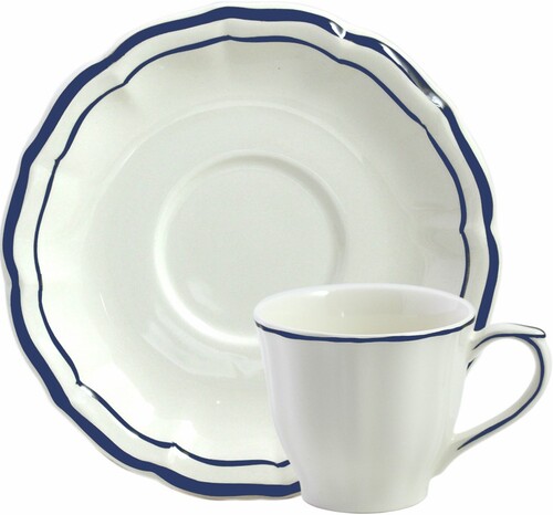 Tasses & soucoupes th&eacute; US FILET INDIGO
