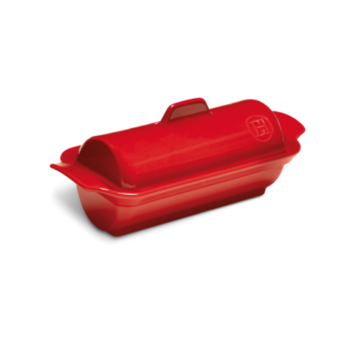 Terrine &agrave; foie gras en c&eacute;ramique fa&ccedil;on m&eacute;daillon 24x10 cm Rouge Grand Cru