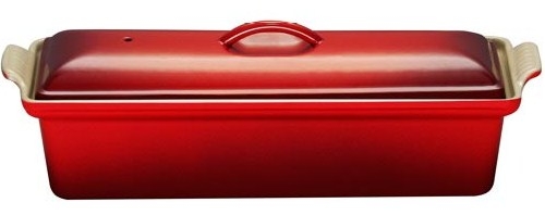 Terrine à Foie gras rectangulaire 32 cm X 11 cm fonte - 1.40 L - Coloris Cerise