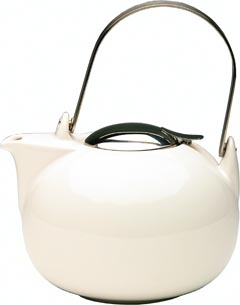 Th&eacute;i&egrave;re Jumbo en porcelaine blanche et inox 1,35 l TH13J