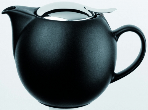 Th&eacute;i&egrave;re porcelaine noire mate et inox 0,45 l universal