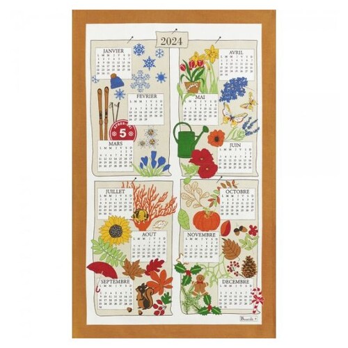 Torchon Calendrier 2024 QUATRE SAISONS