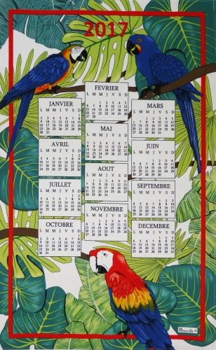 Torchon calendrier Coco 2017 (cretonne 100%) - 50x80 cm