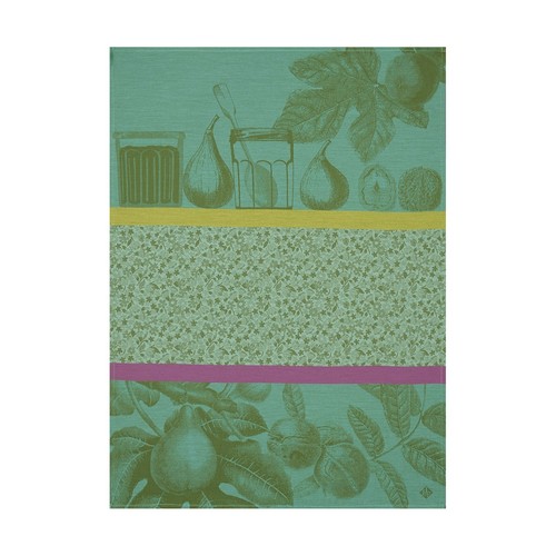 Torchon Le Jacquard Fran&ccedil;ais Confiture Feuille 100% coton 60 x 80 cm