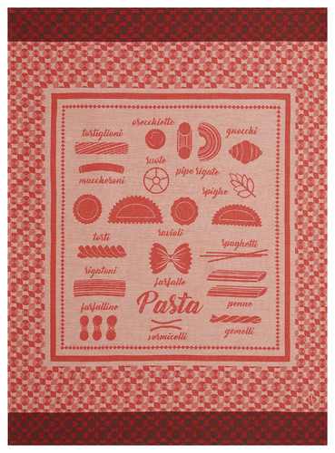 Torchon Le Jacquard Fran&ccedil;ais Pasta Tomate 100% coton 60 x 80 cm