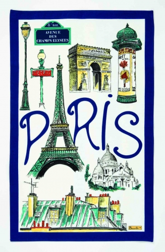 Torchon paris magique bleu