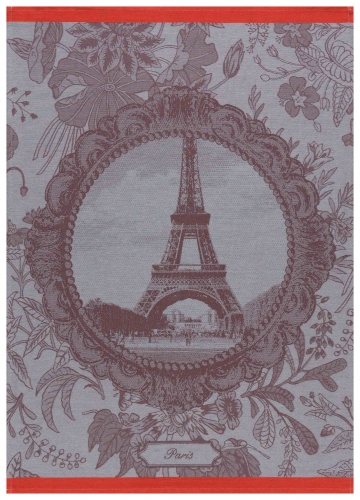 Torchon souvenir de Paris gris 100% coton 80x60 cm