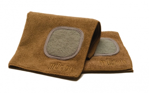 Torchon uni 30x30 avec grattoir int&eacute;gr&eacute; - microfibre chocolat