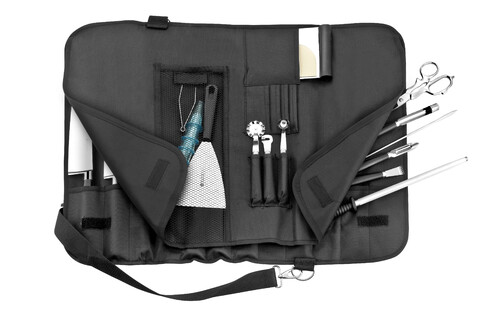 Trousse coutellerie souple vide avec bandoulière pour 12 pieces