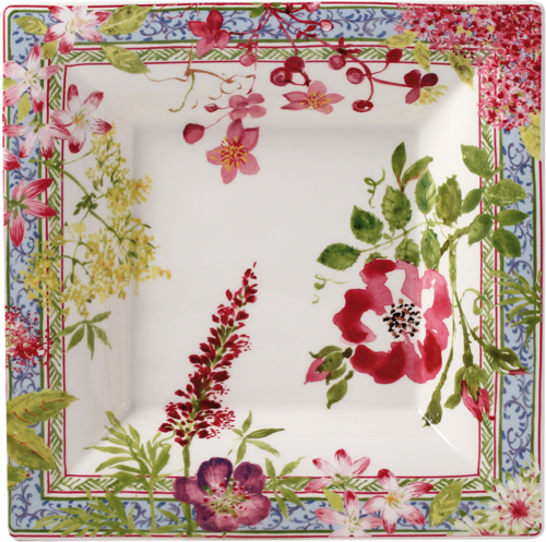 Vide-poche carré en faïence Millefleurs modèle XL